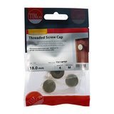 This is an image of Timco - Threaded Screw Caps - Solid Brass - Polished Brass 18mm - (4 PCS TIMpac) TSC18PBP