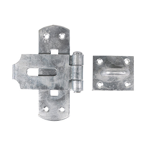 This is an image of Timco - Vertical Pattern Bolt On Hasp & Staple - Heavy Duty - Hot Dipped Galvanised 6" (1 Each Plain Bag) VHS6GB