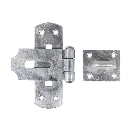This is an image of Timco - Vertical Pattern Bolt On Hasp & Staple - Heavy Duty - Hot Dipped Galvanised 6" (1 Each Plain Bag) VHS6GB