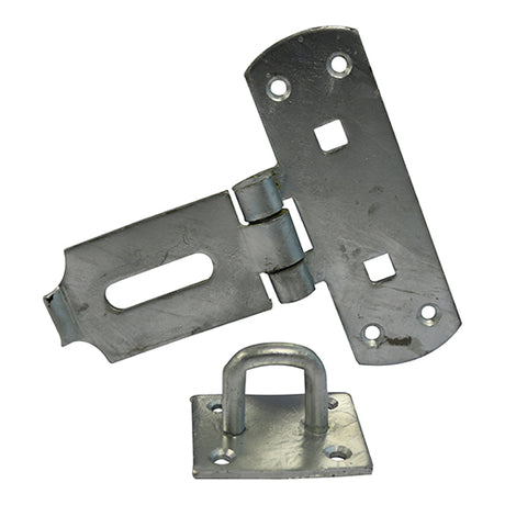 This is an image of Timco - Vertical Pattern Bolt On Hasp & Staple - Heavy Duty - Hot Dipped Galvanised 6" (1 Each TIMbag) VHS6GP