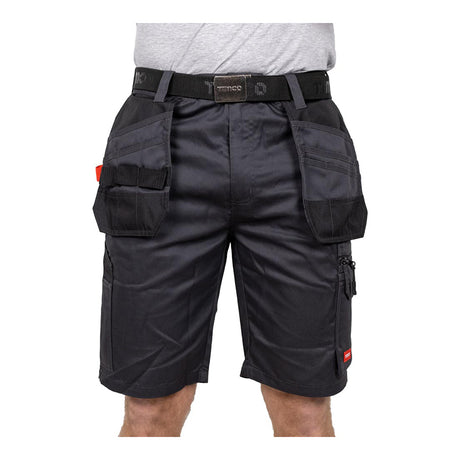 This is an image of Timco - Workman Shorts - Grey/Black W32 (1 Each Bag) WSGBK32