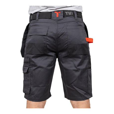 This is an image of Timco - Workman Shorts - Grey/Black W32 (1 Each Bag) WSGBK32