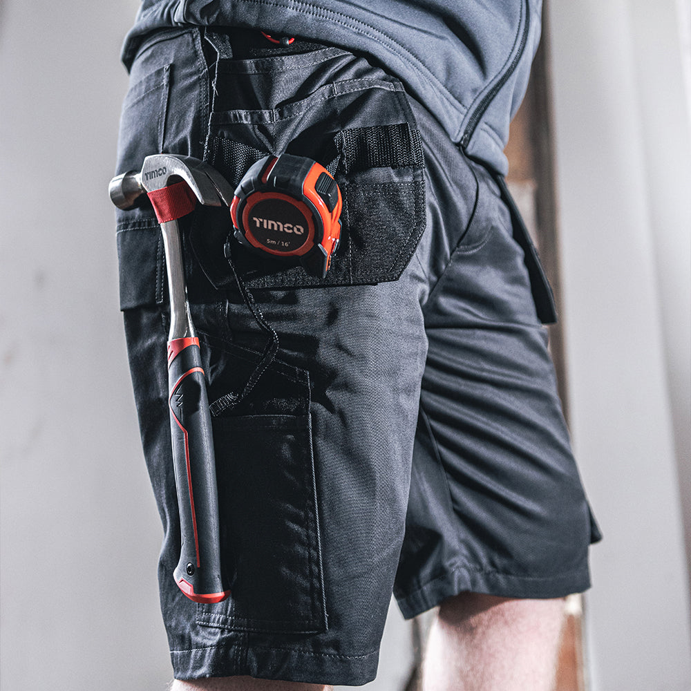 This is an image of Timco - Workman Shorts - Grey/Black W40 (1 Each Bag) WSGBK40