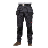 This is an image of Timco - Workman Trousers - Grey/Black W32 L32 (1 Each Bag) WTGBK3232