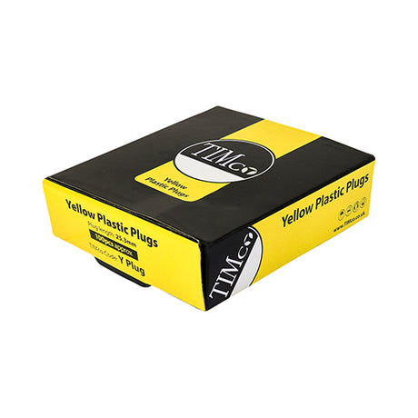 This is an image of Timco - Plastic Plugs - Yellow 25mm - (100 PCS Box) YPLUG