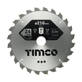 This is an image of Timco - 0Ã‚Â° Mitre Saw Blade 216 x 30 x 24T (1 Each Clamshell) Z2163024