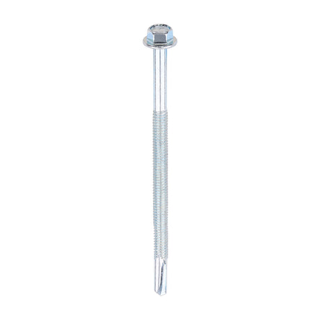 This is an image of Timco - Metal Construction Heavy Section Screws - Hex - Self-Drilling - Zinc 5.5 x 100mm - (100 PCS Box) ZH100B